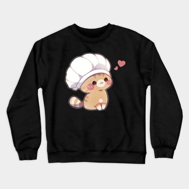 Chef Kitty Crewneck Sweatshirt by Cremechii